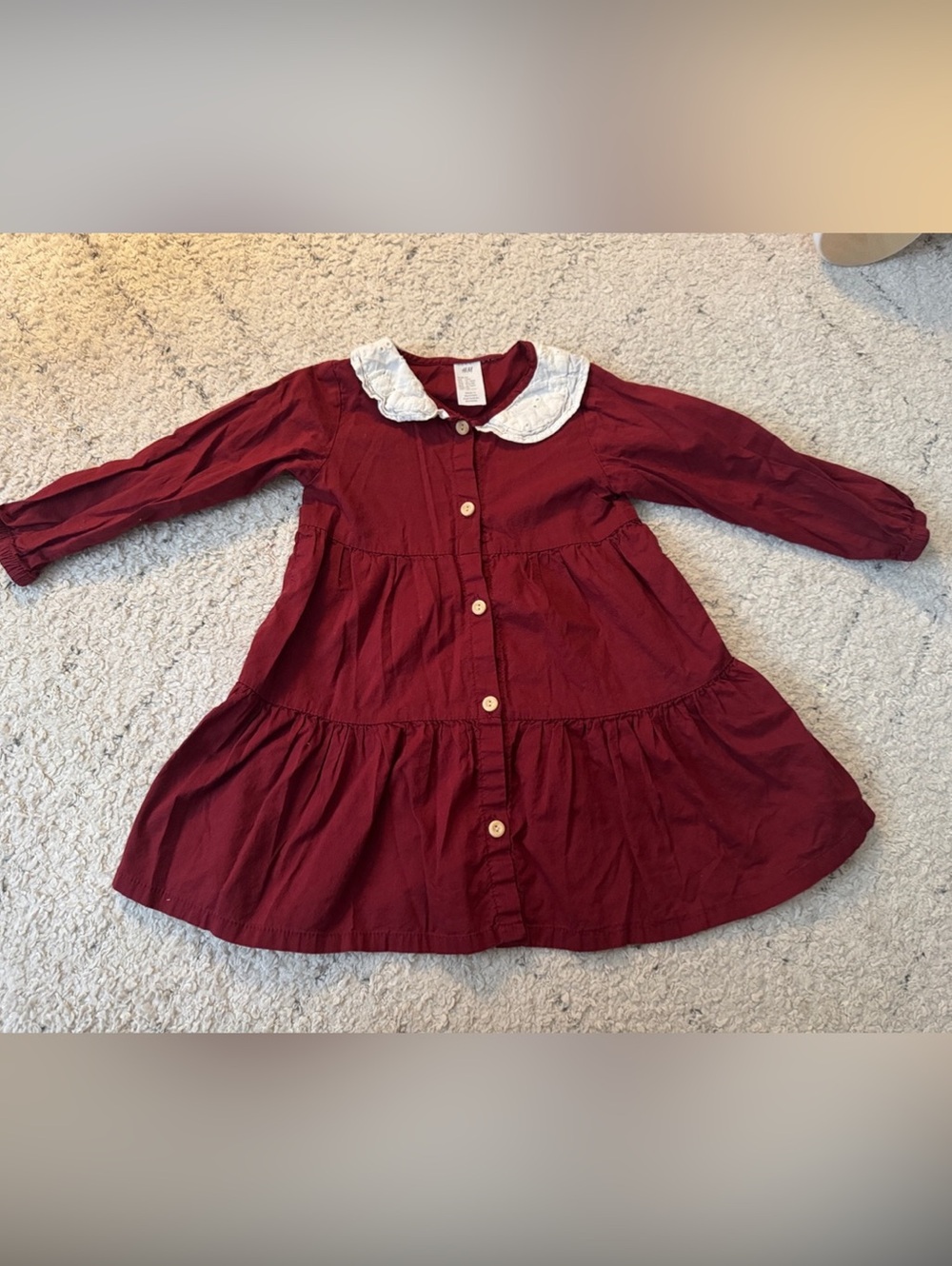 H&M Girls 18M Red & White Collared Dress
